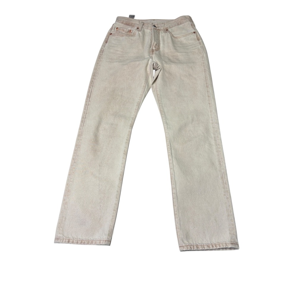Levis 501 Original Fit Jeans Tan Sand Wash Button Fly Cotton 12501-0578 W27 L30